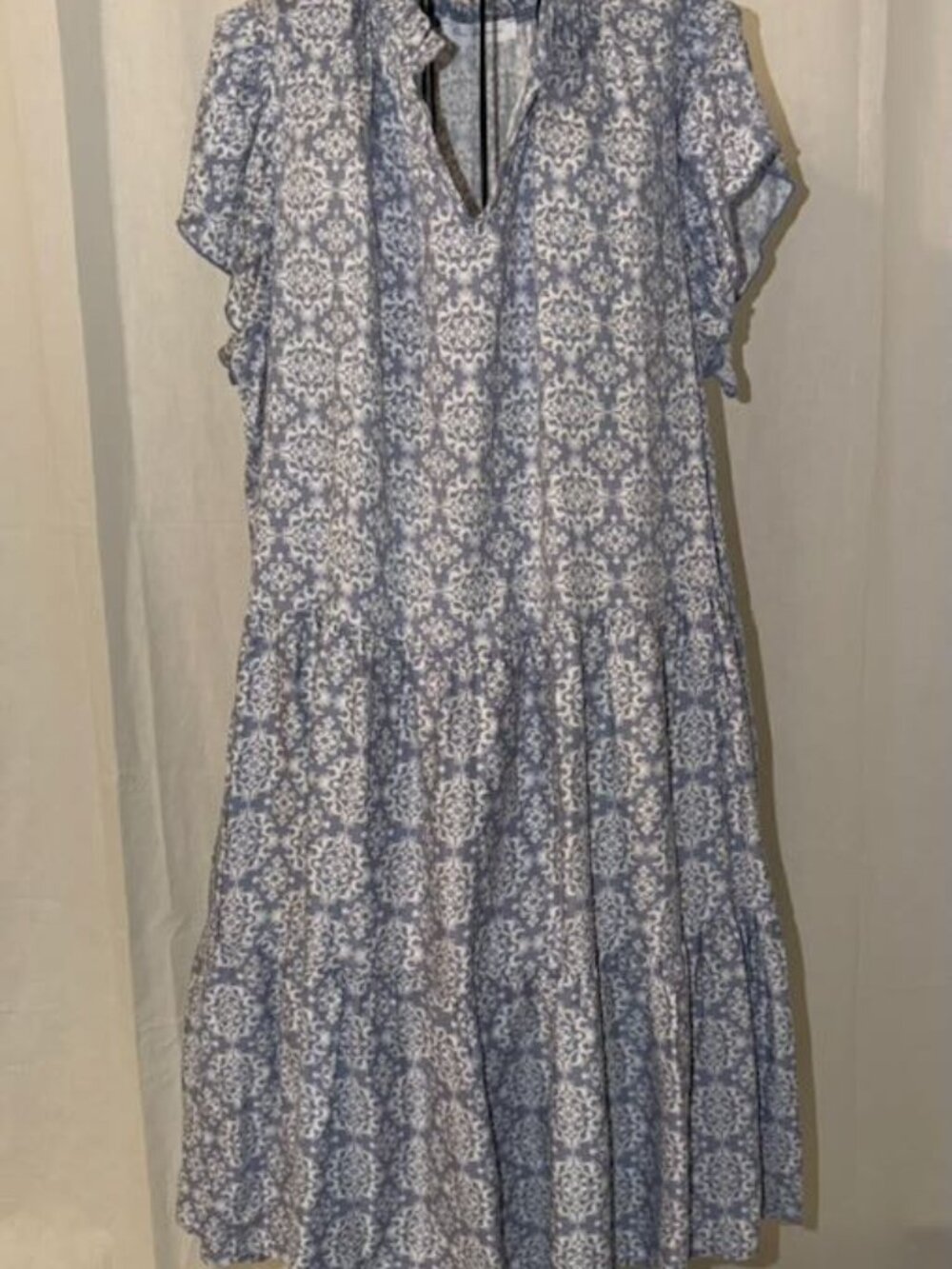 Vintage Ces Femme Flowy Dress Size L Short SLeeve